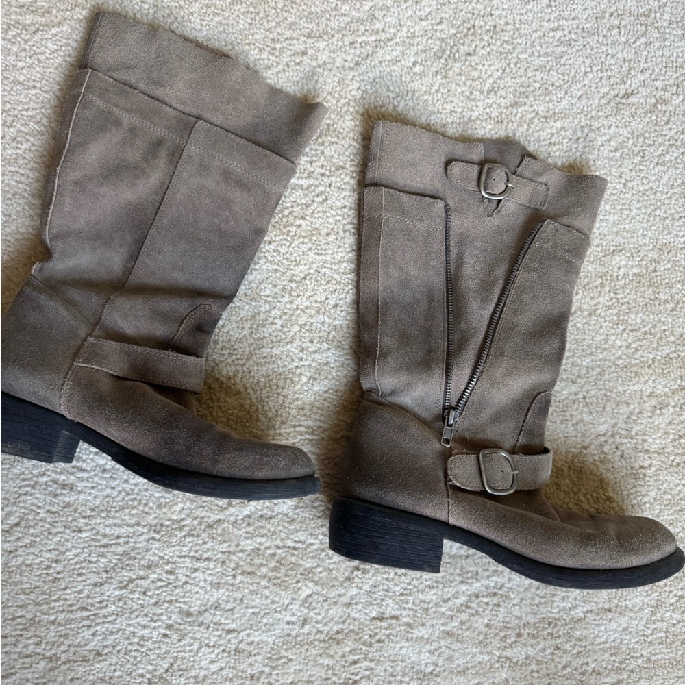 Jessica Simpson Tan Suede Combat Boots - Picture 2 of 3